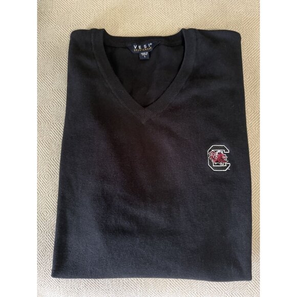 Vesi South Carolina Gamecocks Sweater Men’s Black V Neck Cotton blend size L USC - Picture 7 of 9